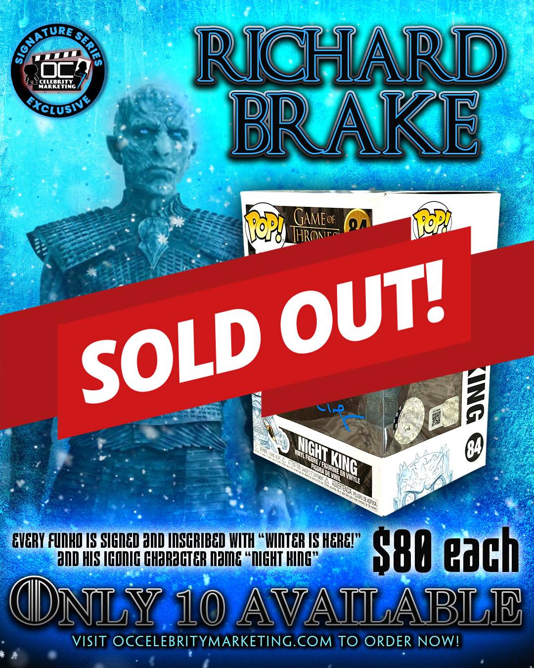 Richard Brake: Game of Thrones Night King Funko Pop! #84 (#/10)