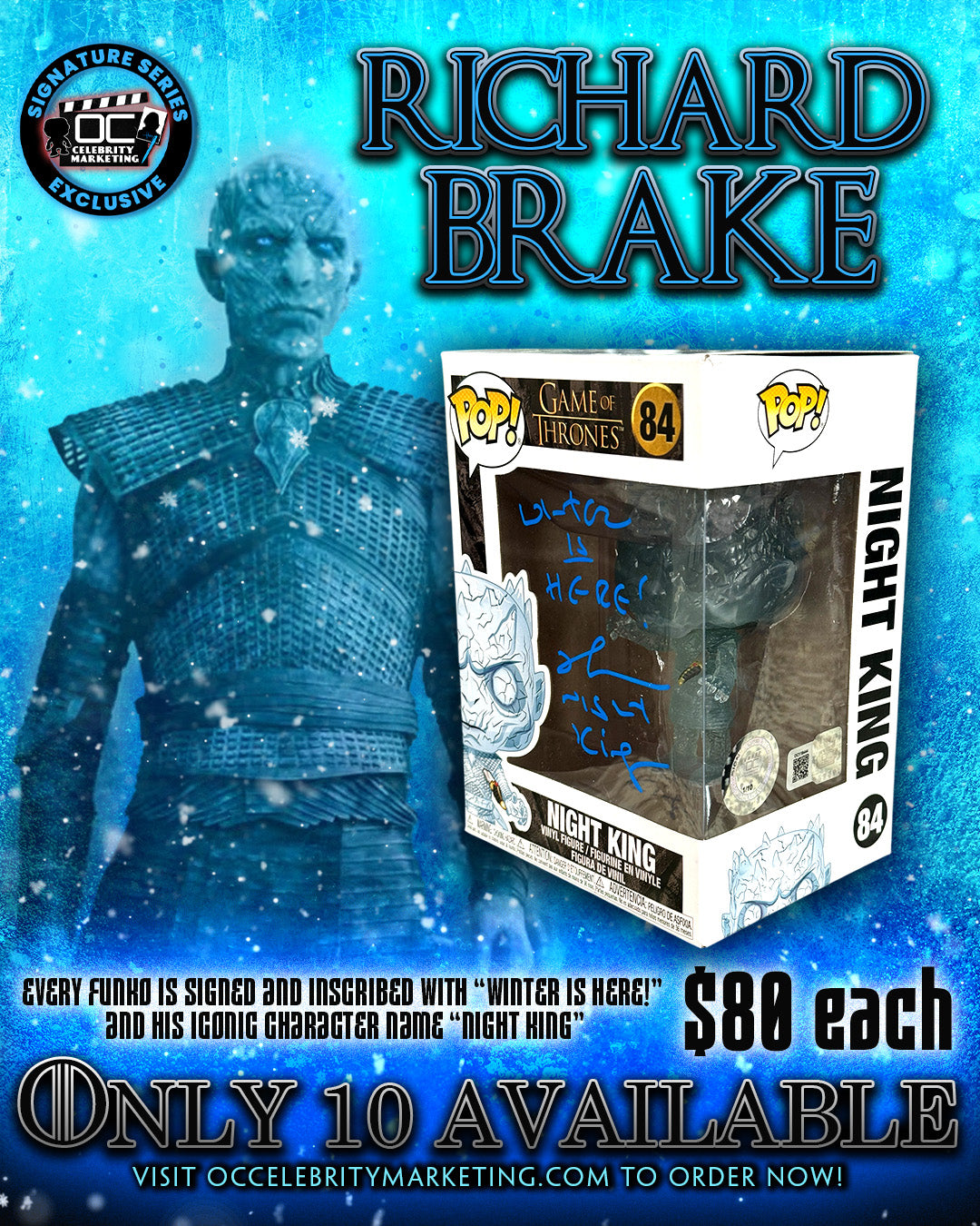 Richard Brake: Game of Thrones Night King Funko Pop! #84 (#/10)