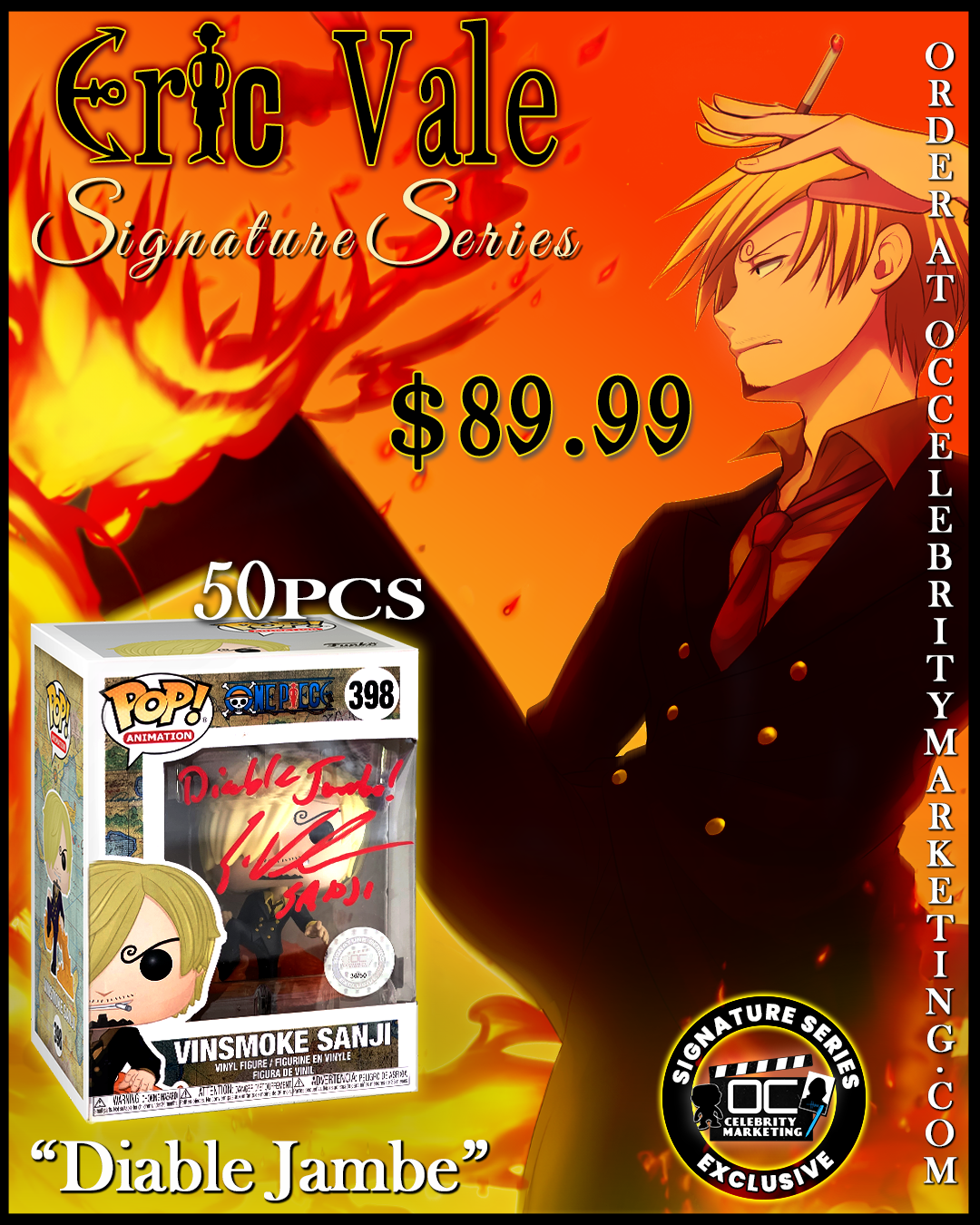 Eric Vale Signature Series: One Piece Vinsmoke Sanji Funko #398 (#/50)