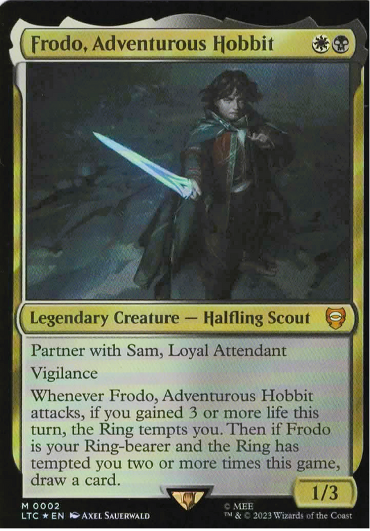 Elijah Wood signed Frodo Adventurous Hobbit Magic The Gathering Card