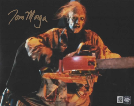 Tom Morga signed The Texas Chainsaw Massacre Leatherface 8x10 Photo