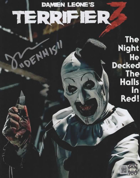 Jon Abrahams signed Terrifier 3 8x10 Photo