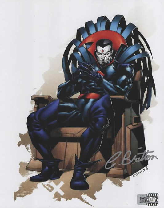 Chris Britton signed Marvel X-Men Mister Sinister 8x10 Photo D