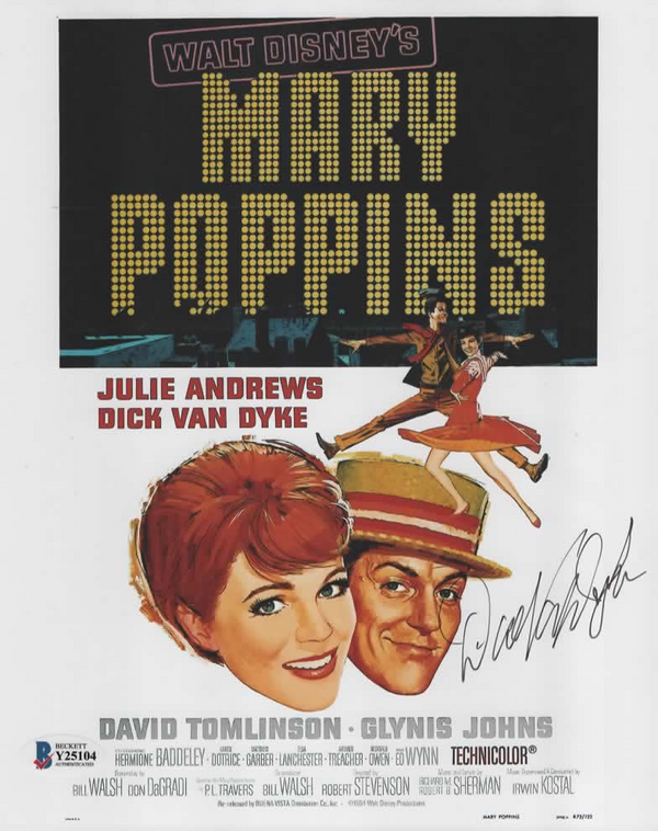 Dick Van Dyke signed 8x10 Mary Poppins photo B - Black