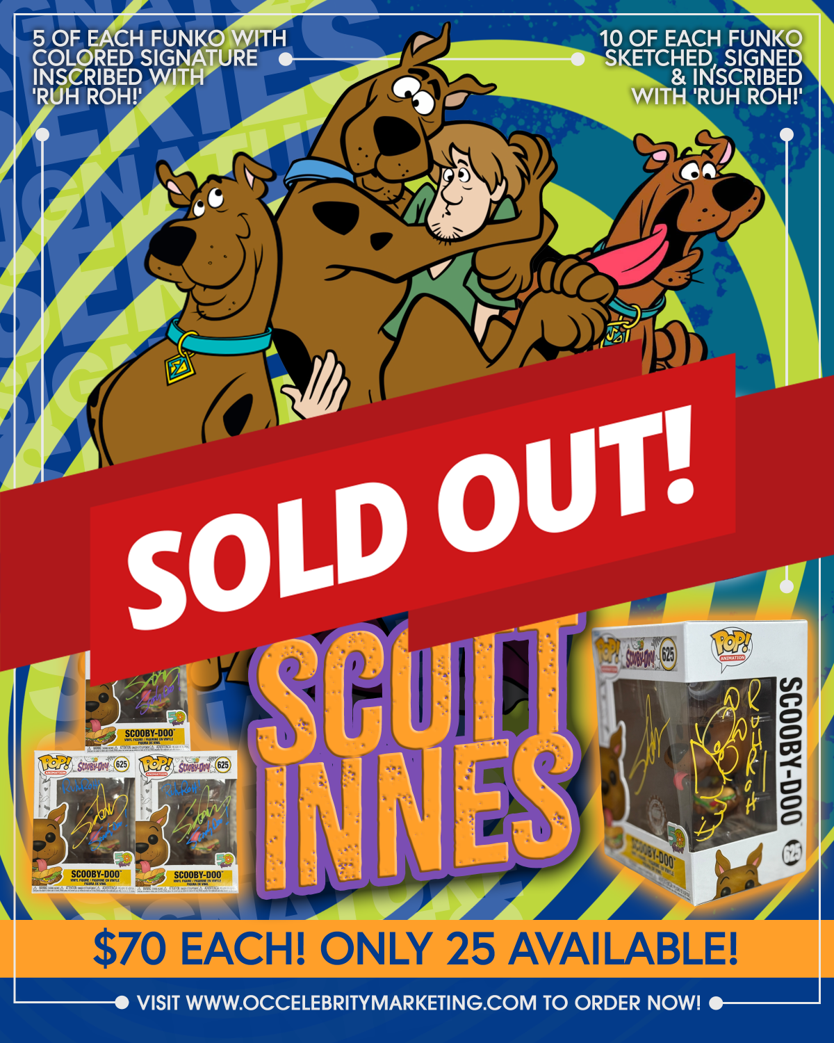 Scott Innes Signature Series: Scooby-Doo! 50 Years Funko Pop! #625 (#/5,5,5,10)