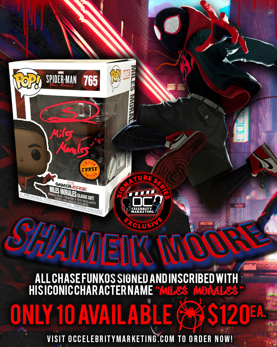 Shameik Moore Marvel Spider-Man Miles Morales LE Chase Funko Pop! #765 (#/10)