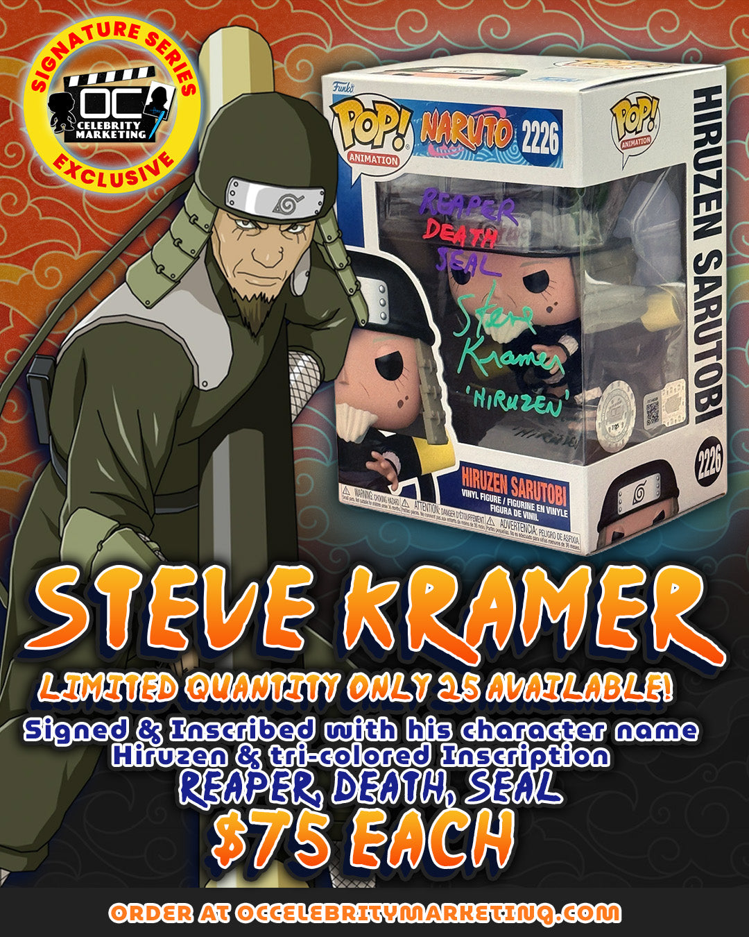 Steve Kramer: Naruto Hiruzen Sarutobi Funko Pop! #2226 (#/25)