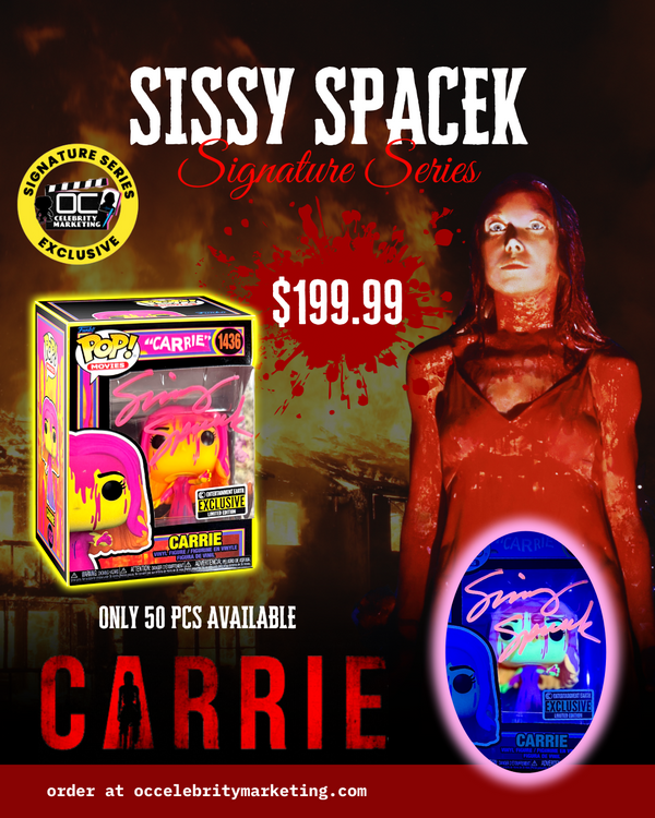 Sissy Spacek Signature Series: EE Exclusive LE Blacklight Carrie Funko Pop! #1436 (#/50)