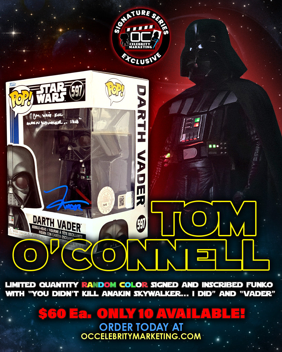 Tom O'Connell: STAR WARS Darth Vader Funko Pop! #597 (#/10)