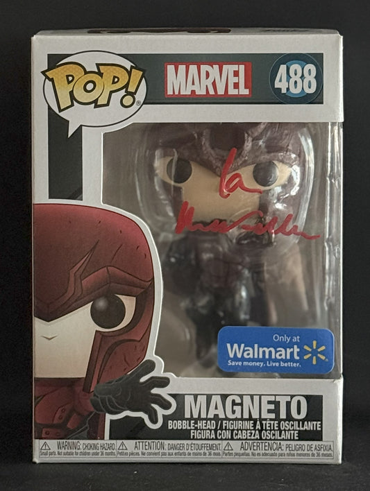 Ian McKellen signed Marvel Walmart Exclusive Magneto Funko Pop! #488