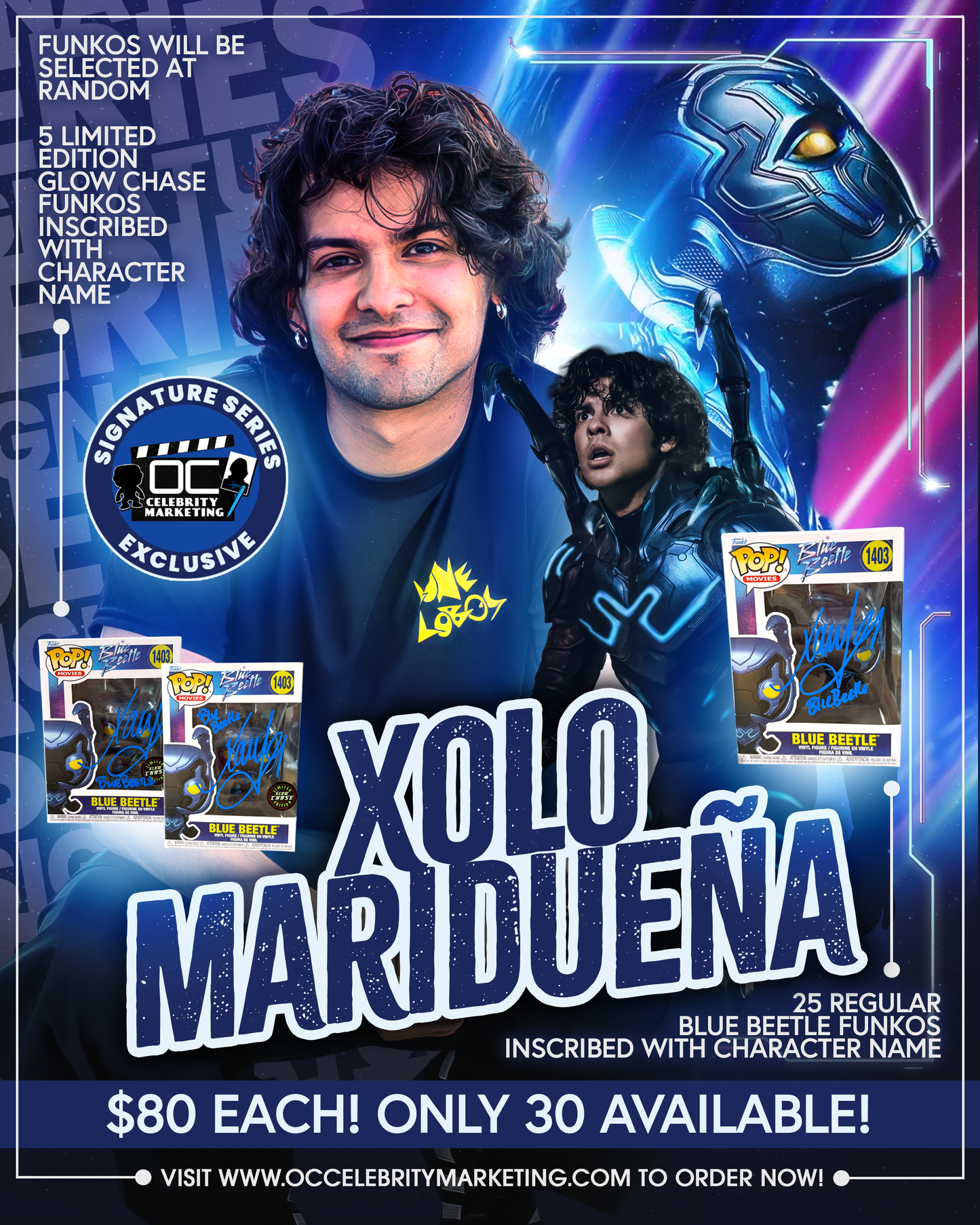 Xolo Maridueña Signature Series: DC Blue Beetle Funko #1403 (#/25,5)