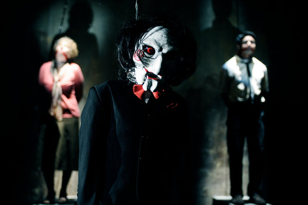 Tobin Bell Signed Billy The Puppet - Hanging Victims Scene Photo (8x10, 11x14, 16x20) Pre-Order