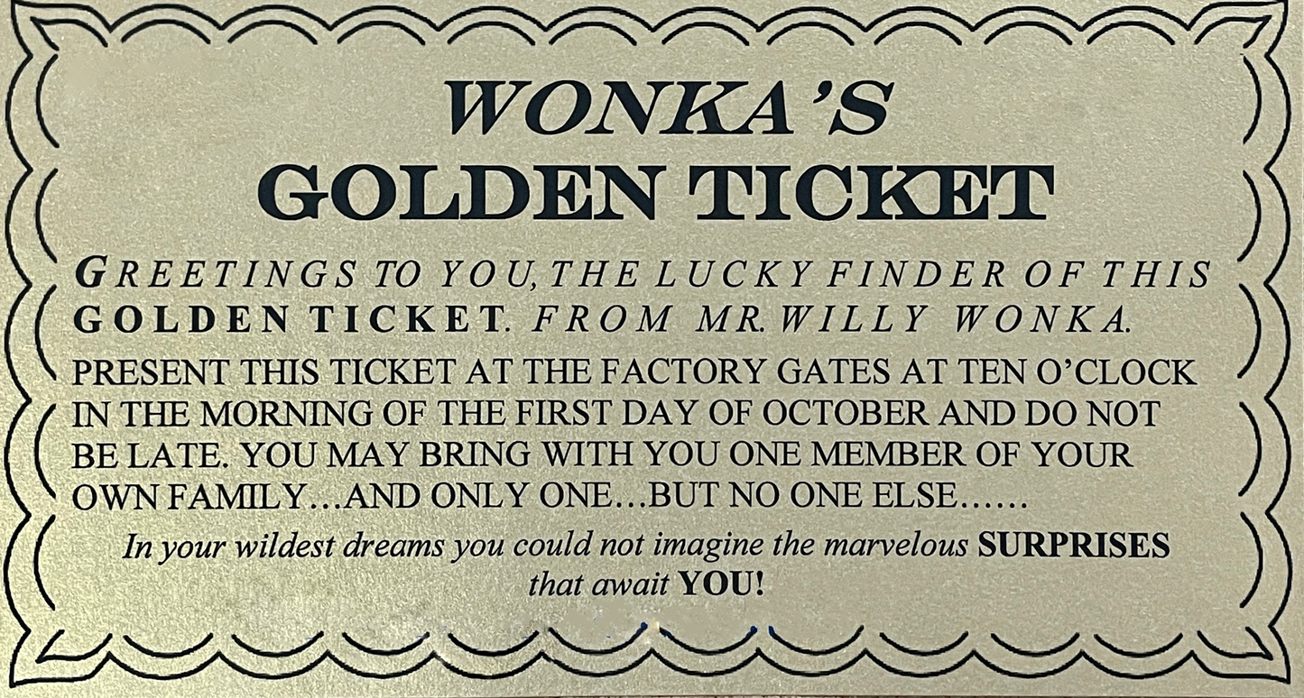 Peter Ostrum signed Willy Wonka Golden Ticket (Pre-Order)