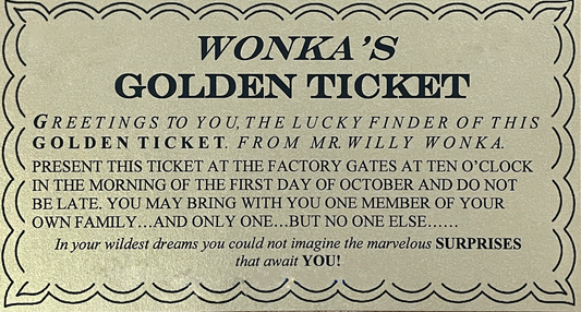 Peter Ostrum signed Willy Wonka Golden Ticket (Pre-Order)