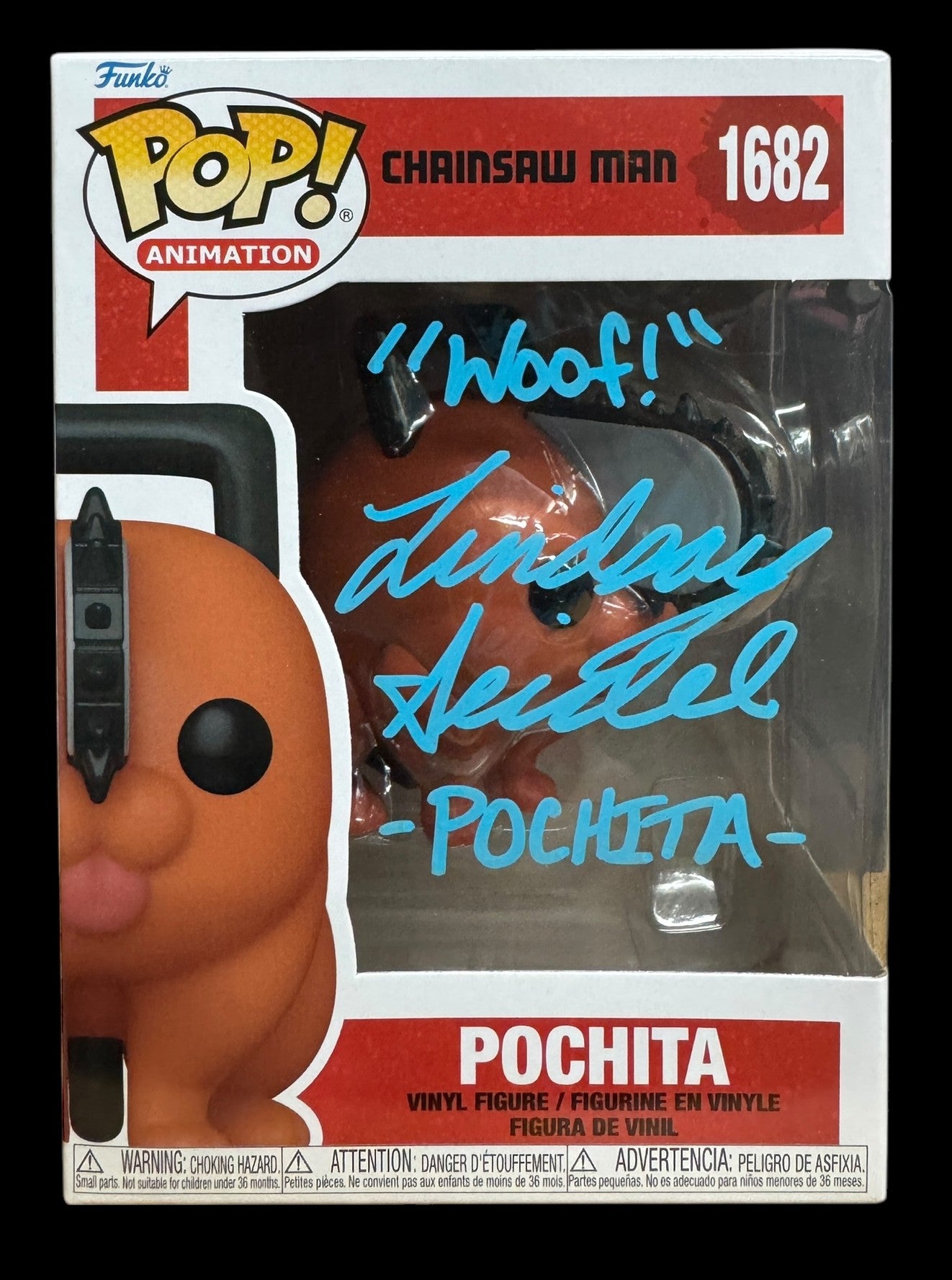 Lindsay Seidel signed Chainsaw Man Pochita Funko Pop! "Woof!"