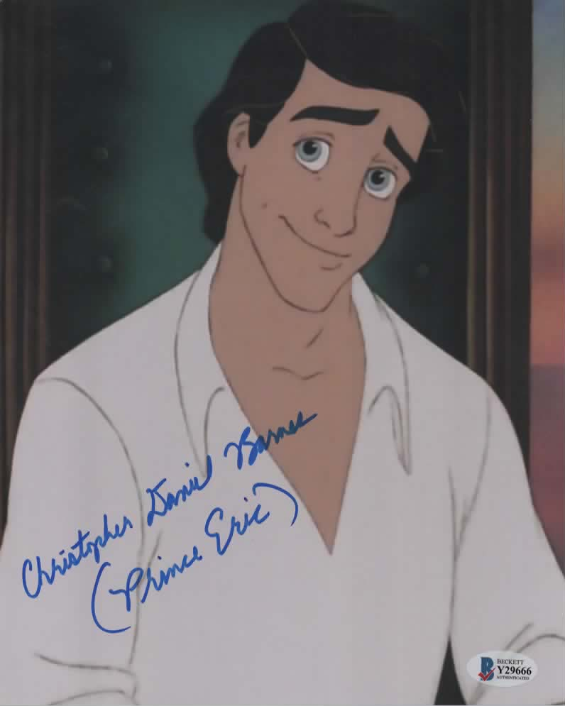 Christopher Daniel Barnes signed The Little Mermaid Prince Eric 8x10 Photo D