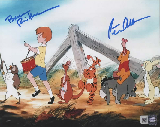 Bruce Reitherman and Peter Cullen dual signed The Many Adventures of Winnie the Pooh 8x10 Photo
