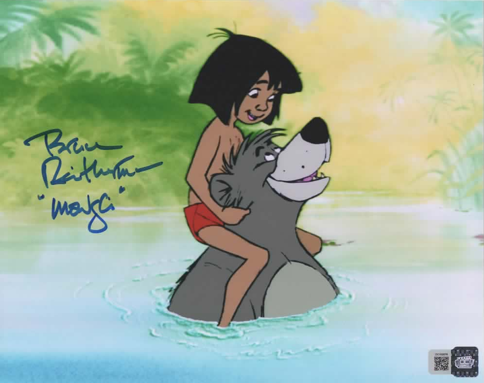 Bruce Reitherman signed The Jungle Book Mowgli & Baloo 8x10 Photo A