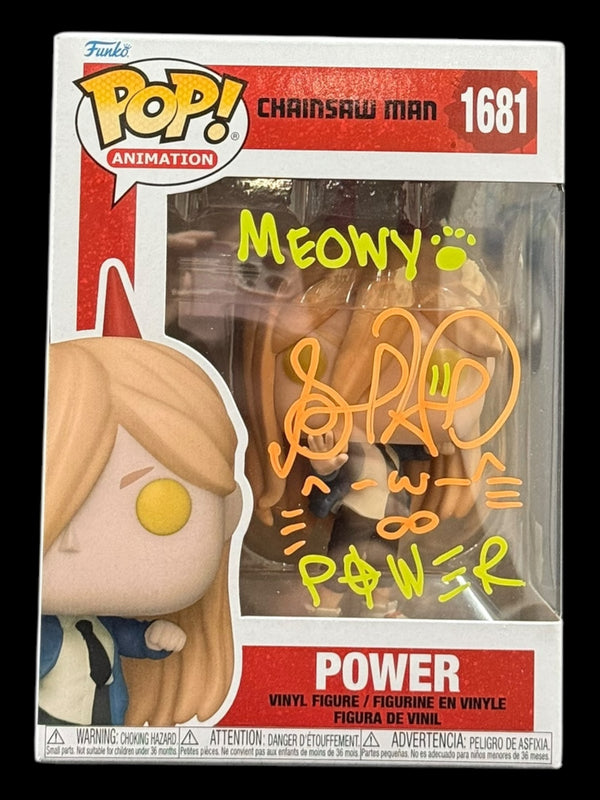 Sarah Wiedenheft signed Chainsaw Man Power Funko Pop! #1681-1A