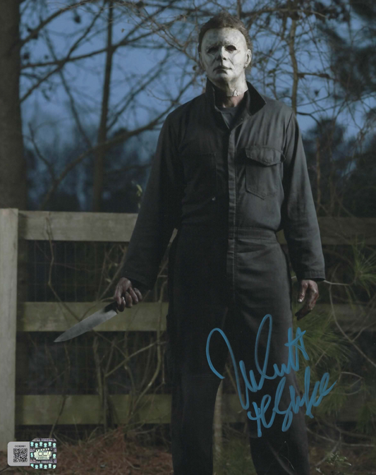 Nick Castle signed Halloween Michael Myers 8x10 Photo C - Blue
