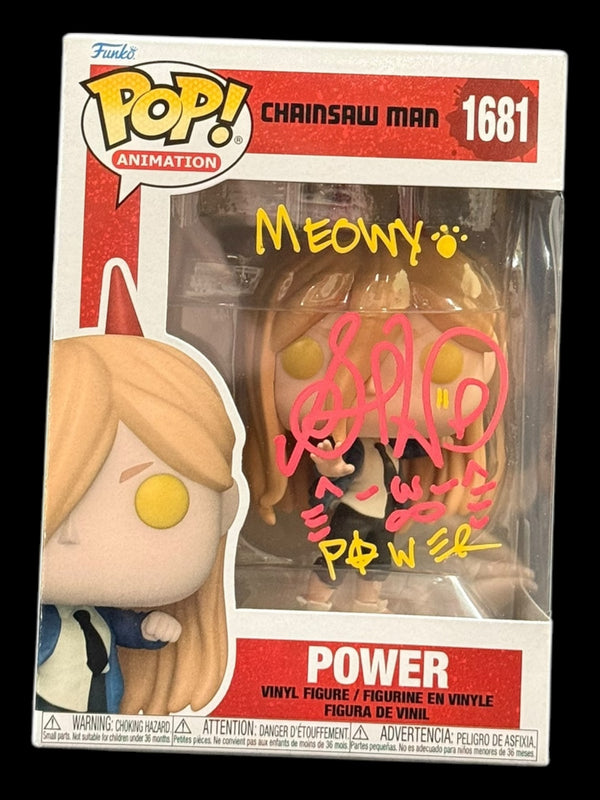 Sarah Wiedenheft signed Chainsaw Man Power Funko Pop! #1681-1B