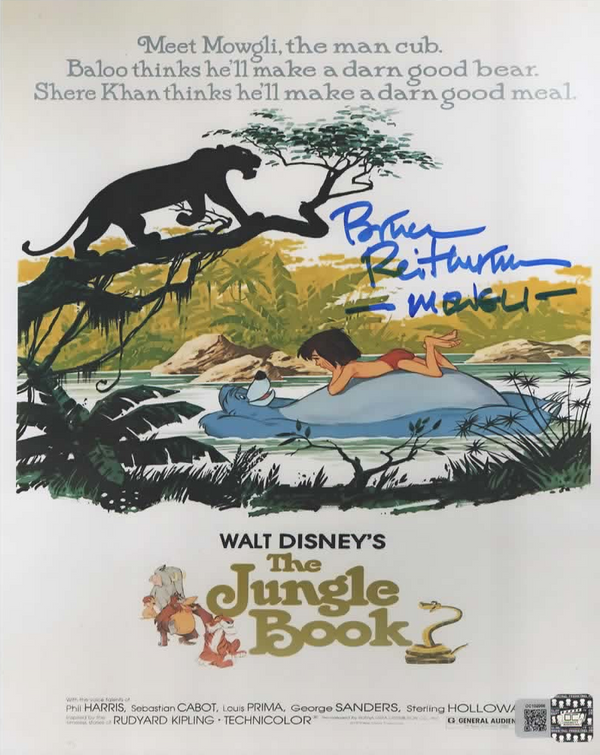 Bruce Reitherman signed The Jungle Book Poster 8x10 Photo A