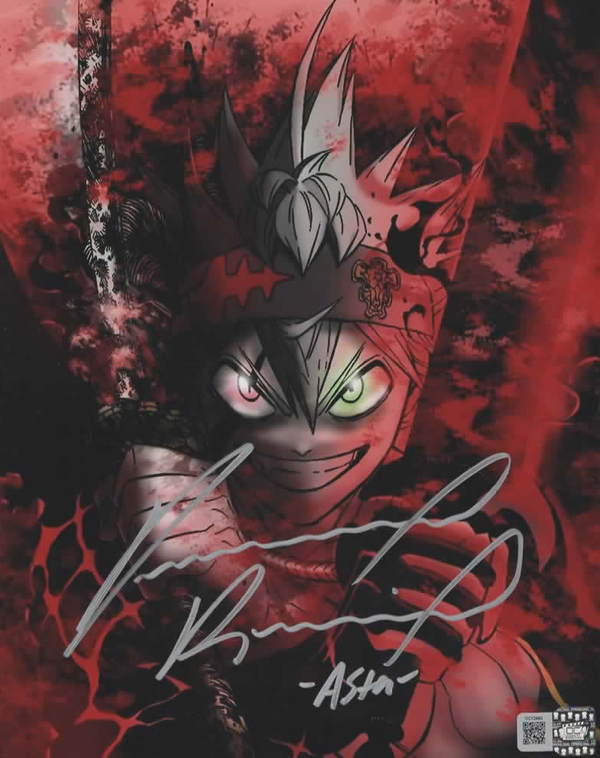 Dallas Reid signed 8x10 Black Clover Asta photo A