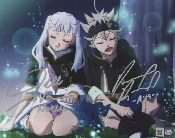 Dallas Reid & Jill Harris signed 8x10 Black Clover Asta & Noelle Photo
