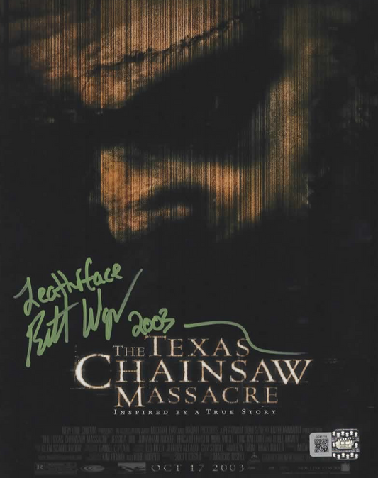 Brett Wagner signed 8x10 The Texas Chainsaw Massacre Movie Poster Photo
