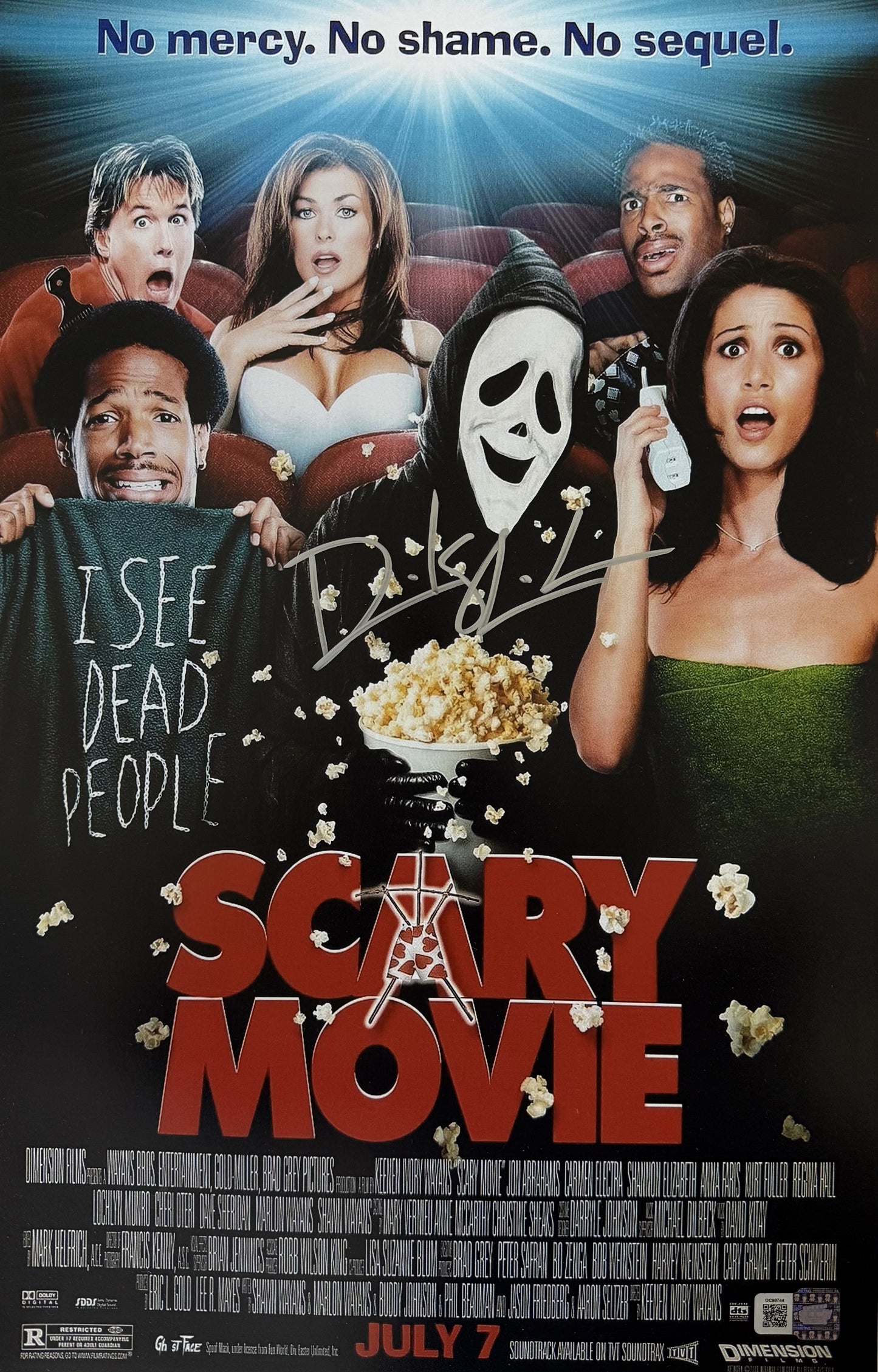 Dave Sheridan signed 11x17 Scary Movie poster photo