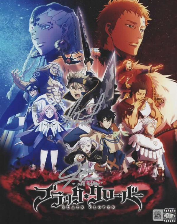 Dallas Reid & Jill Harris signed 8x10 Black Clover photo A