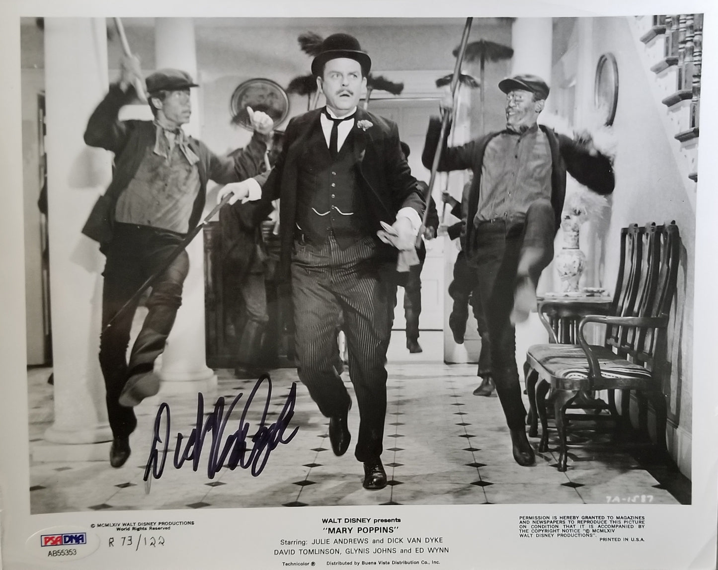Dick Van Dyke signed Black and White Mary Poppins Photo D