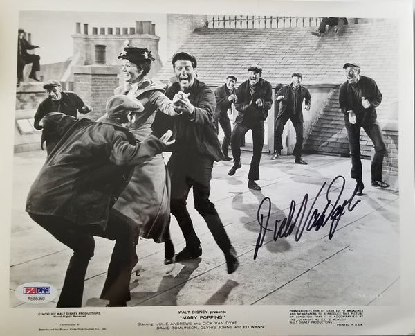 Dick Van Dyke signed Black and White Mary Poppins Photo A