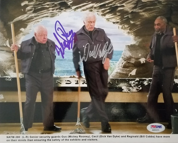 Mickey Rooney and Dick Van Dyke signed 8x10 Night at the Museum photo